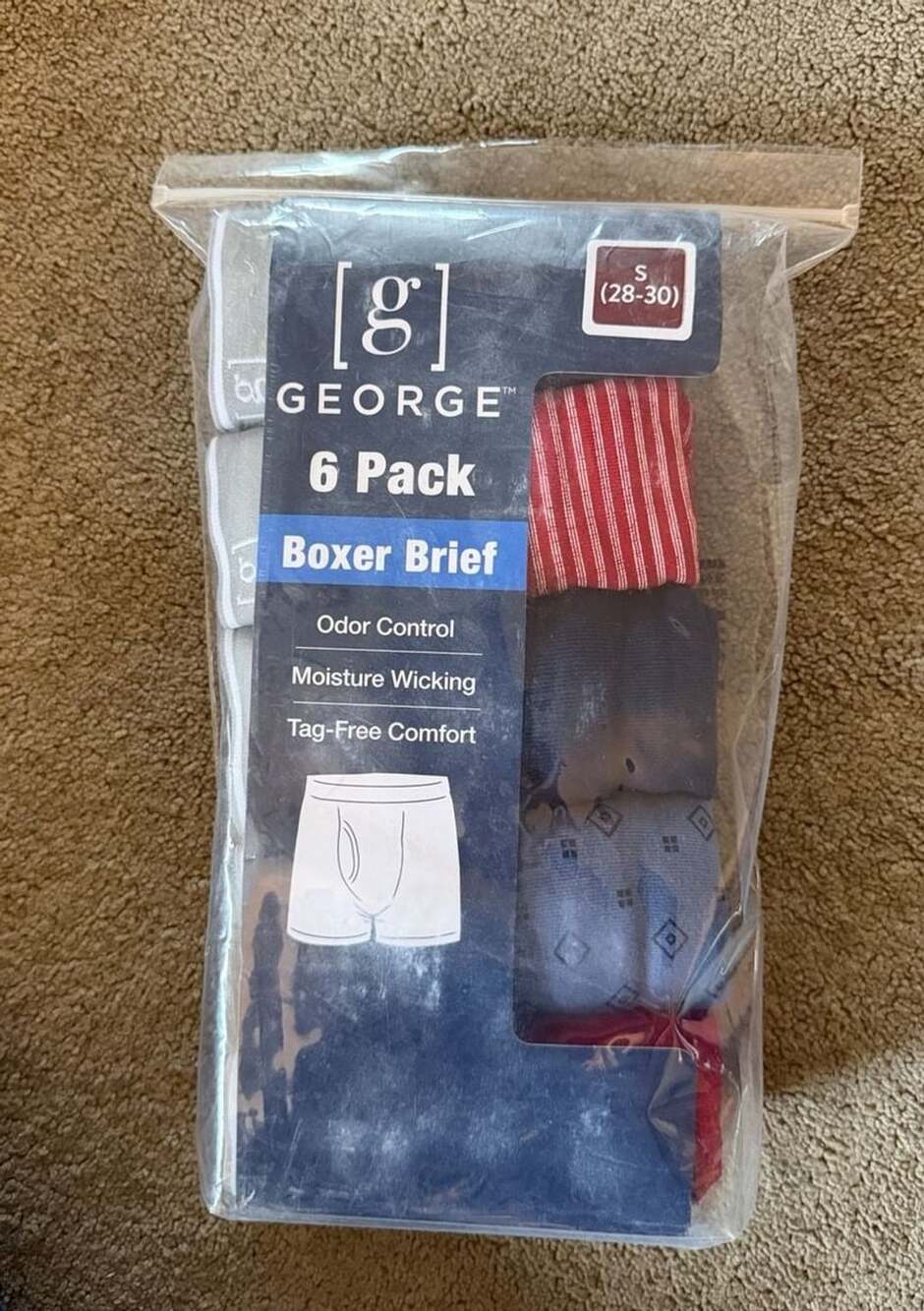 George 6 Pack Boxer Brief Size S 28-30 unopened